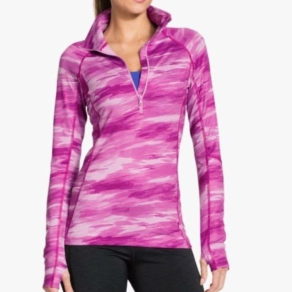 Under Armour Cold Gear Pink Camo Quarter Zip Top